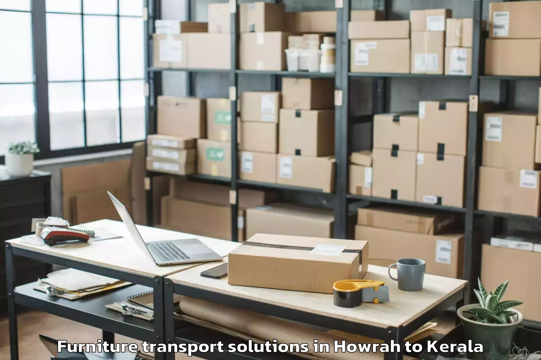 Easy Howrah to Shoranur Furniture Transport Solutions Booking